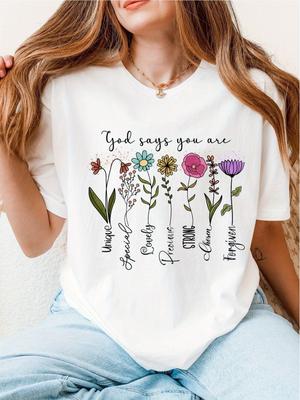 Unique and Special You TShirt Christian Faith Inspirational Bible Quote Floral Religious Christian Mom Christian Women