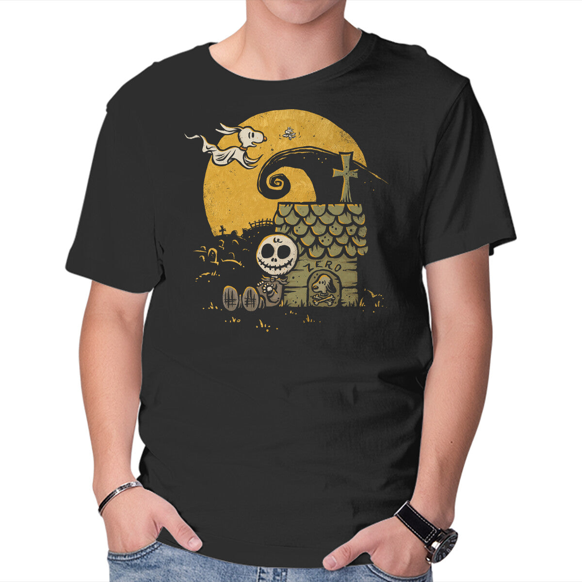 Unisex Crew Neck T-Shirt A Boy And His Ghost Dog Graphic Short Sleeve Casual Tee M
