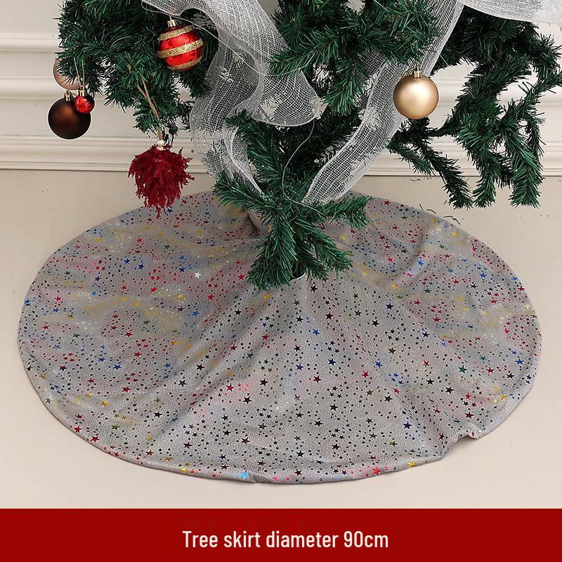 Creative Cartoon Print Christmas Tree Skirt - Festive Home & Party Decoration