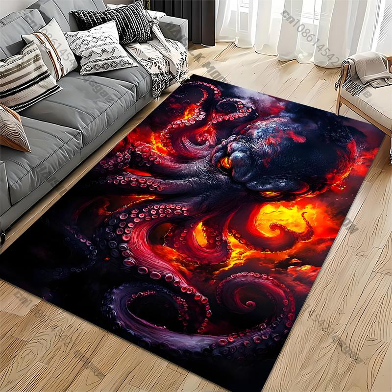 

Devil Octopus Cartoon Pattern Living Room Bedroom Carpet Bedside Floor Mat 15 Size Kid s Room Cloakroom Play Mat Area Rug 40x60cm