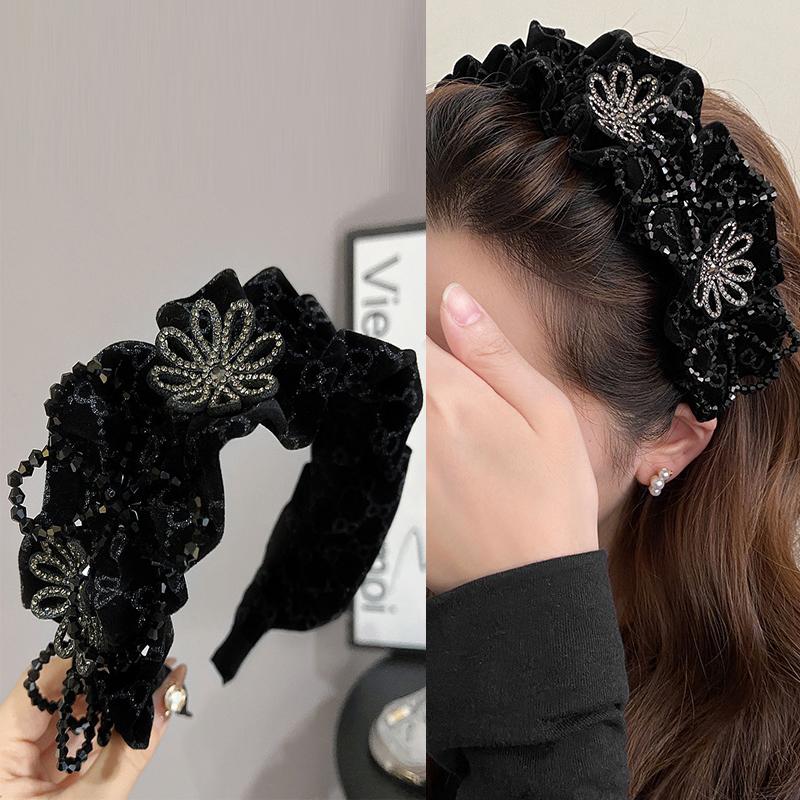 Bandeaux Papillon en Tissu Plissé Pour Femmes Bandeau Tempérament Élégant Français Accessoires Cheveux