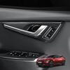 LHD/RHD For KIA EV6 -2026 Inner Door Handle Bowl Cover Carbon Fiber Style Ide Door Panel Trim Stripe Interior Accessories