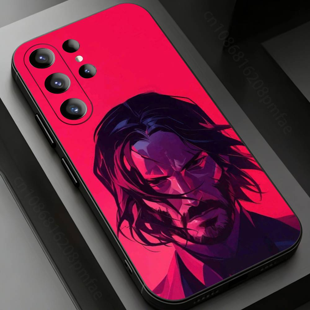 Cool J-John Wick Phone Case for Samsung Galaxy S20,23 Ultra S24,22 Plus S25,26,21FE TPU Cover