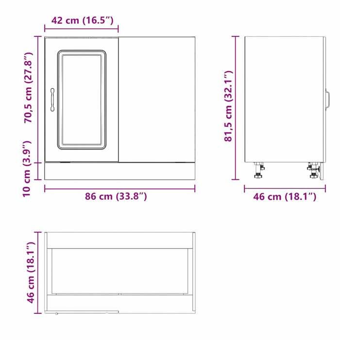 VidaXL Armoire de cuisine Kalmar sonoma gris bois d'ingénierie, meuble d'évier, meuble de cuisine avec tiroir 854324