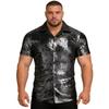 Men S Sequin Short Sleeve Shirt Disco Party Style