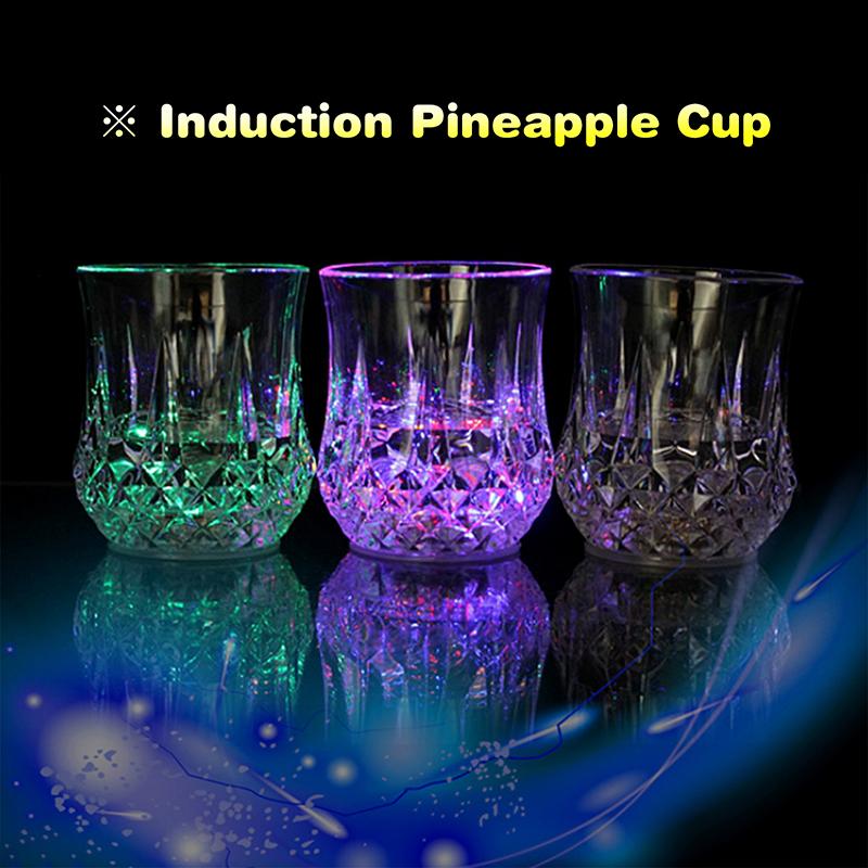 Taza de Piña Led de Colores Iluminada Vasos para Beber Brillantes Intermitentes para Fiesta Bar Discoteca Boda y Eventos