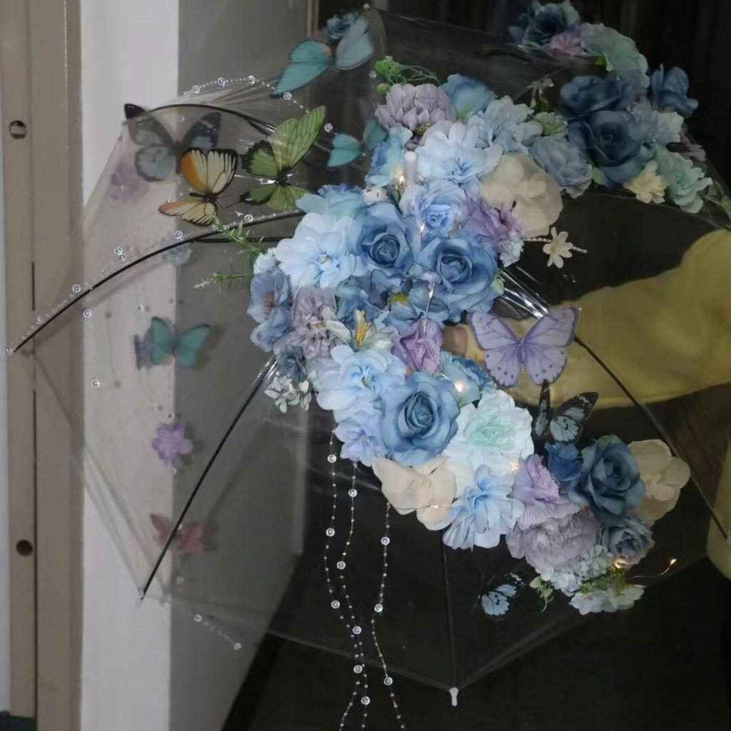 Çocuklar ve Yetişkinler İçin Orijinal Bahar Çiçekli Şemsiye - Hanfu Fotoğrafçılığı ve Podyumlar İçin İdeal.