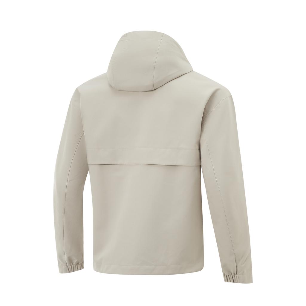 Li-Ning Lettuce Edge Water-Resistant Windbreaker Jacket With Hood Men Jacket Dusty-Gray AFDU951-2