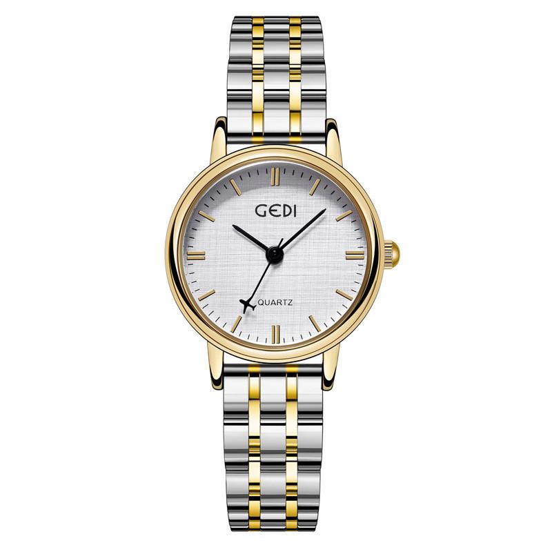 Gedi Womens Quartz Watch With Leather Band Waterproof Fashion Timepiece For Elegant Wear