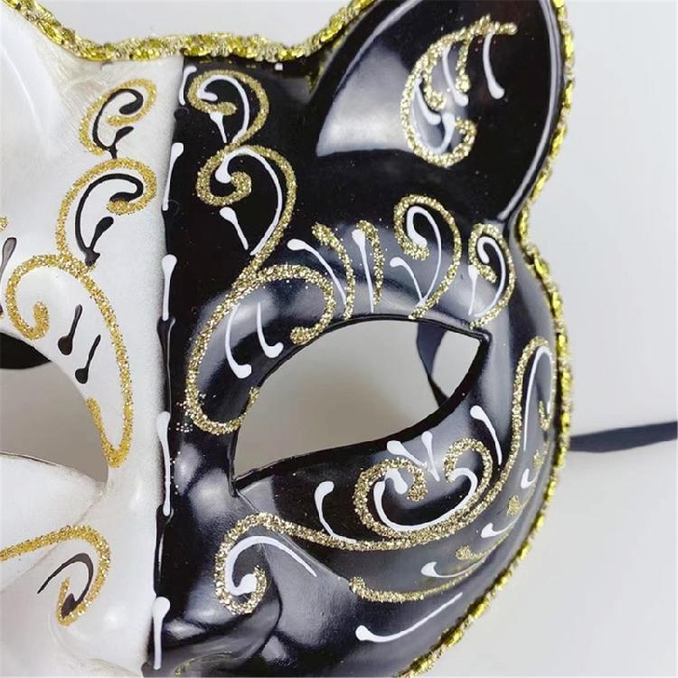 Masquerade Cats Face Mask Animal Cosplay Mask For Women Man Masquerade Party