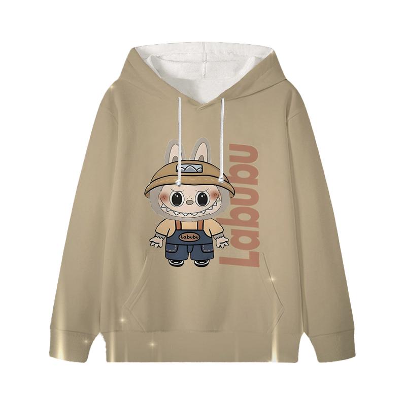 Labubu Printed Kids Long Sleeve Anime Boys Girls Hoodies Autumn Casual Clothes Thin Coat Children Cartoon Jackets Gifts