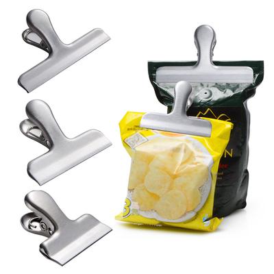 Clipes para sacos de batatas fritas de aço inoxidável para armazenamento de alimentos 2/3/4 polegadas de largura duráveis