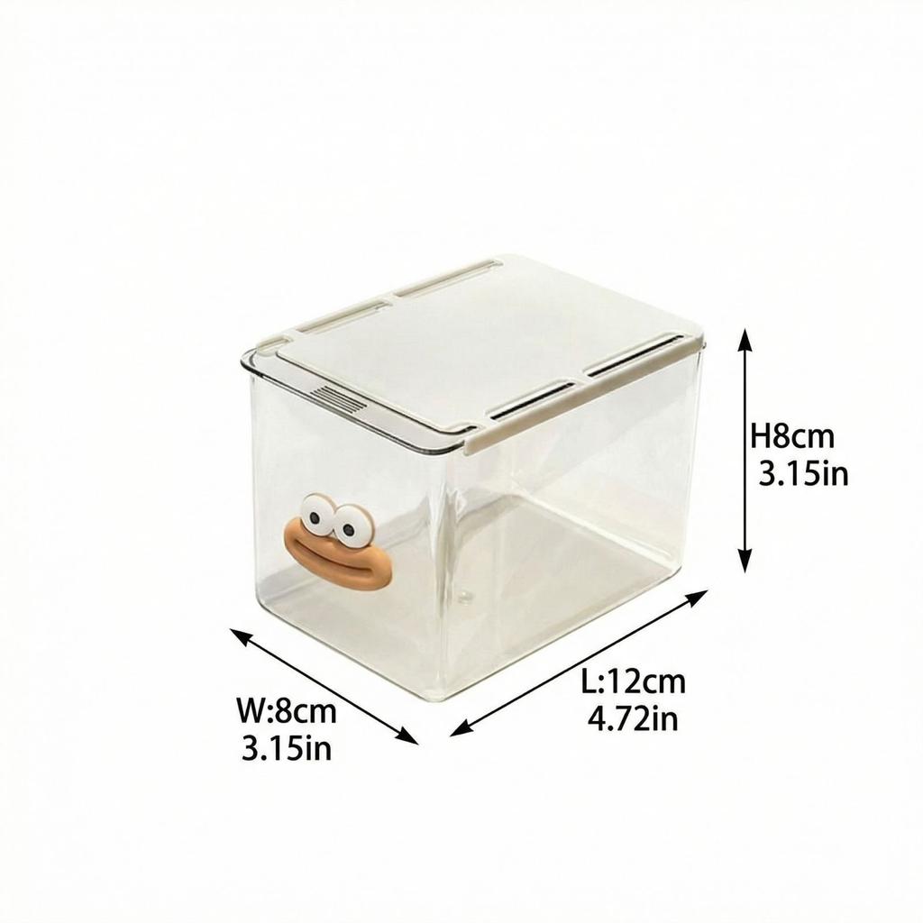 Pull Out Storage Box, Transparent Cartoon Bathroom Drawer Cotton Swab Box, Storage Rack