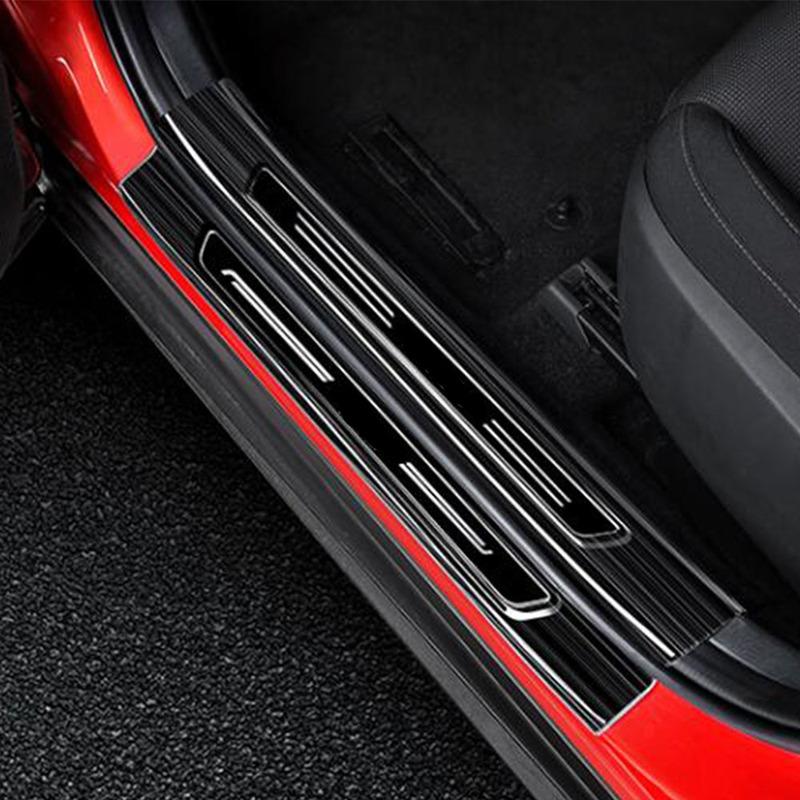 Car Body Stainless Steel Pedal Door Sill Scuff Plate Inner Threshold Bumper Parts 4PCs For Mazda CX-30 CX30