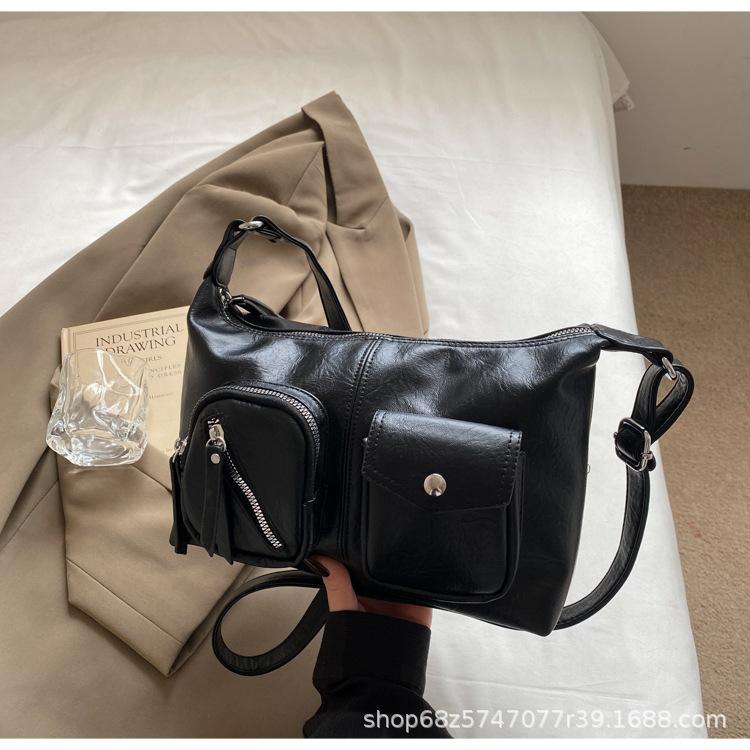 Large-capacity Bag Women's Retro Versatile 2025 New Fashion Casual Shoulder Crossbody Bag Commuter Tote Bag