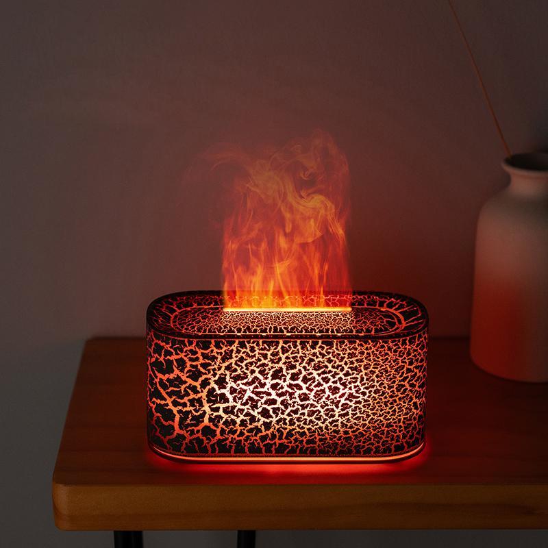 Mini Aroma Diffuser Realistic Flame Lights Aromatherapy Essential Oils Colorful RGB Air Humidifier Desktop USB Sprayer
