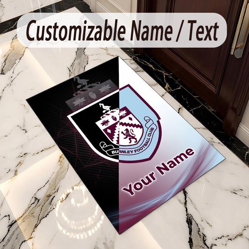 Crystal Velvet Rug Burnley Football Print Custom Name Text Floor Mat Home Decor