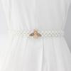 Korean Version of Women's Rhinestone Pearl Waist Chain Fashion Dress Decorative Elastic Waist Belt Women's Sweet Flower Elastic Waist Seal