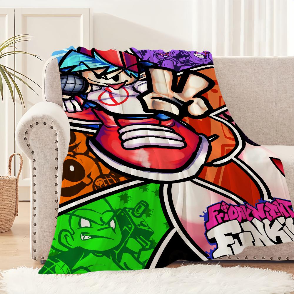 Spiel Freitagabend Cool Funkin Musik FNF Decke Plüsch Nickerchen Sofa Teppich für Wohnzimmer Büro Schlafzimmer Geburtstag Zuhause Reise Kinder Geschenke