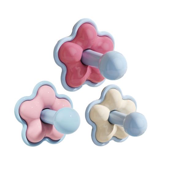 Hook with Flower Shape Adhesive Hook Anti-Falling Ball Head Design Ordered Storage Hook for Bathroom Kitchen