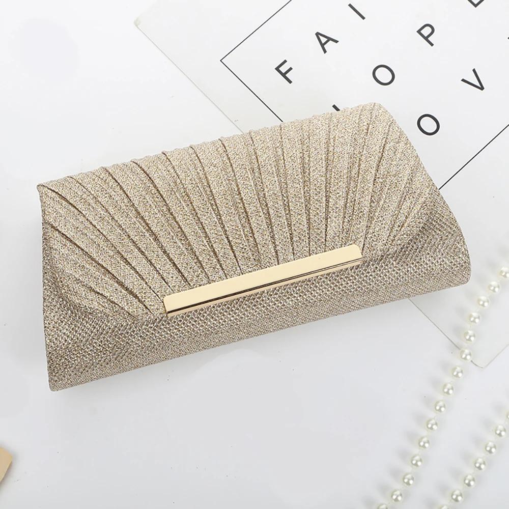 Women Evening Clutch Bag Female Crystal Day Clutch Wedding Purse Party Banquet Black Gold Silver Clutches Bag Sequin Shoulder