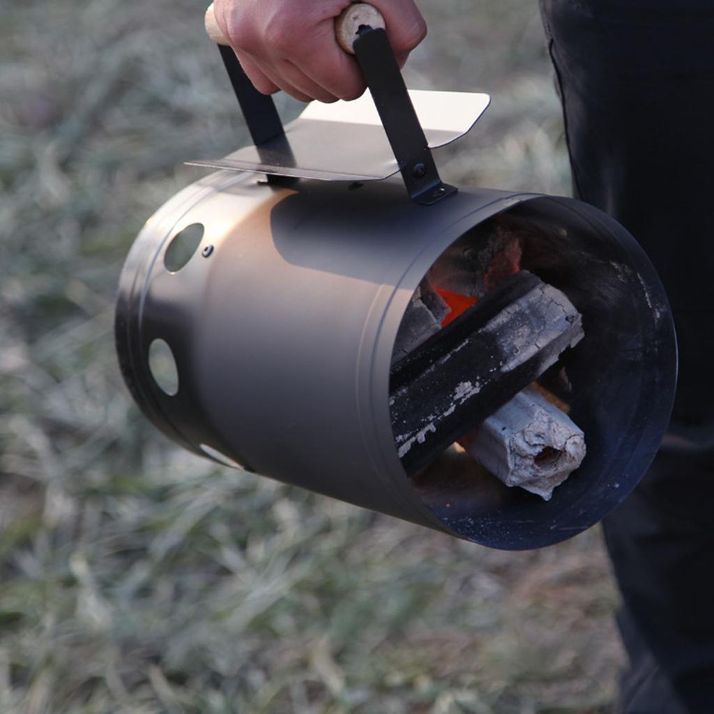 Charcoal Chimney Starter Heat Resistant Rapid Fire Starter Can for Outdoor Cooking