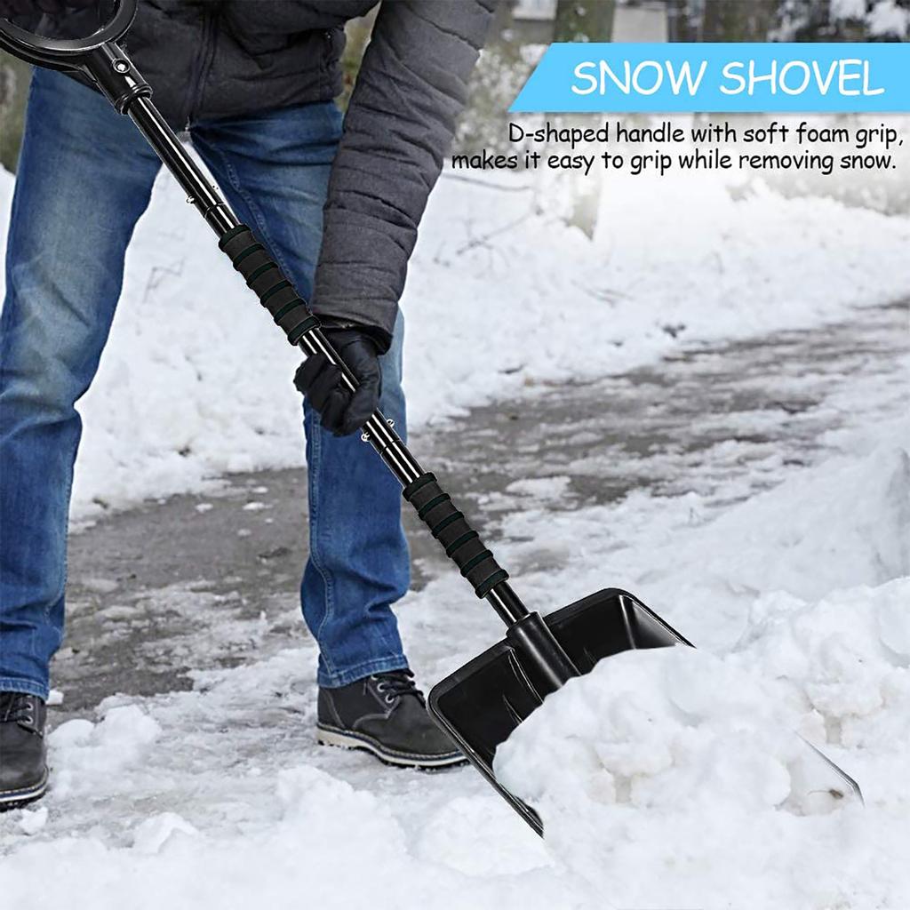 Stainless Steel Snow Shovel, Ice Remover, Detachable Car Snow Brush