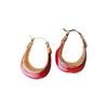 Heavy Industry High-End Niche Design White Basket Earrings Women'S Fashion Versatile Small Bag Ear Buckle Temperament Exquisite Earrings