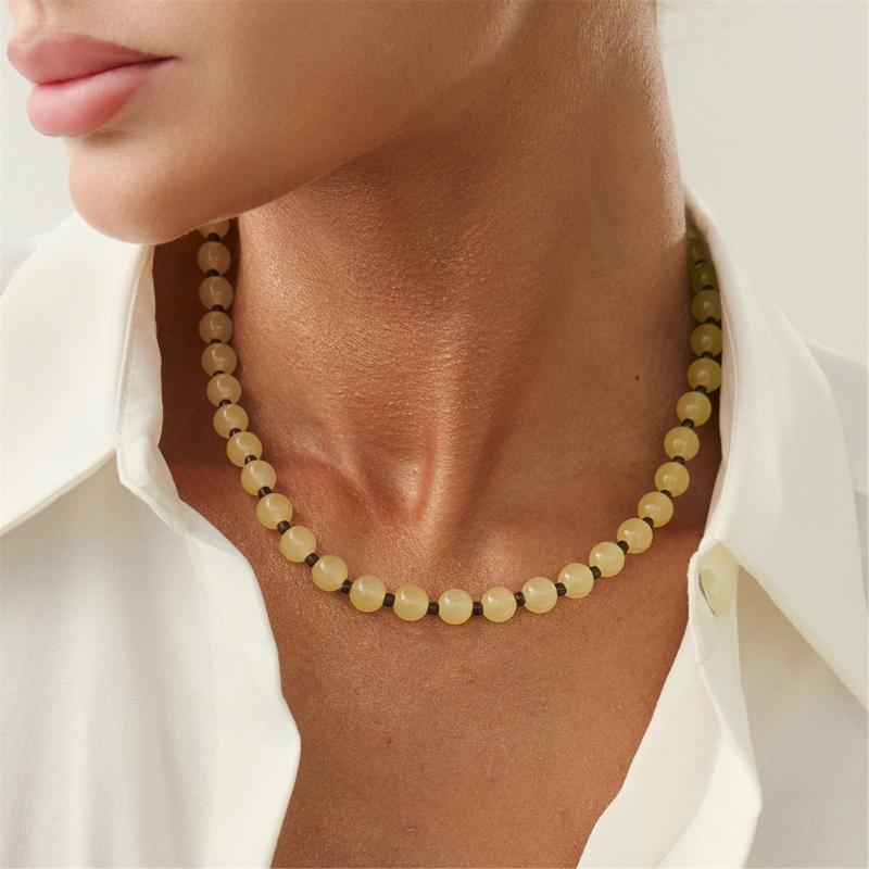 Stylish Glass Beads Necklace Unique Beads Charm Neckchain Jewelry For Casual or Formal Occasion Fashion Accessory