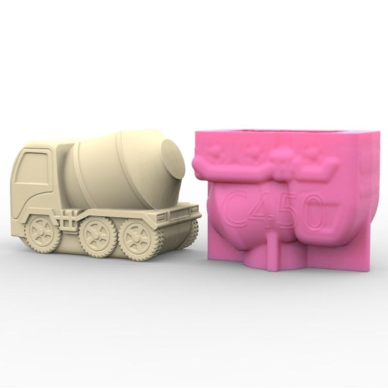 Mud Tanker Pen Holder Silicone Molds Table Ornament Mould Plasters Making Tool Succulent Planter Mold Easy to Clean