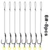 8pcs Method Feeder Hook Rigs Set | Ready-Tied Carp Fishing Hair Rigs With Bait Bands, Anti-Tangle Leader Hooks For Feeder Bottom Fishing