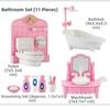 1Set Pink Kid Toys Kitchen Bedroom 4 Styles Living Room Bathroom  Doll Game Accessoies