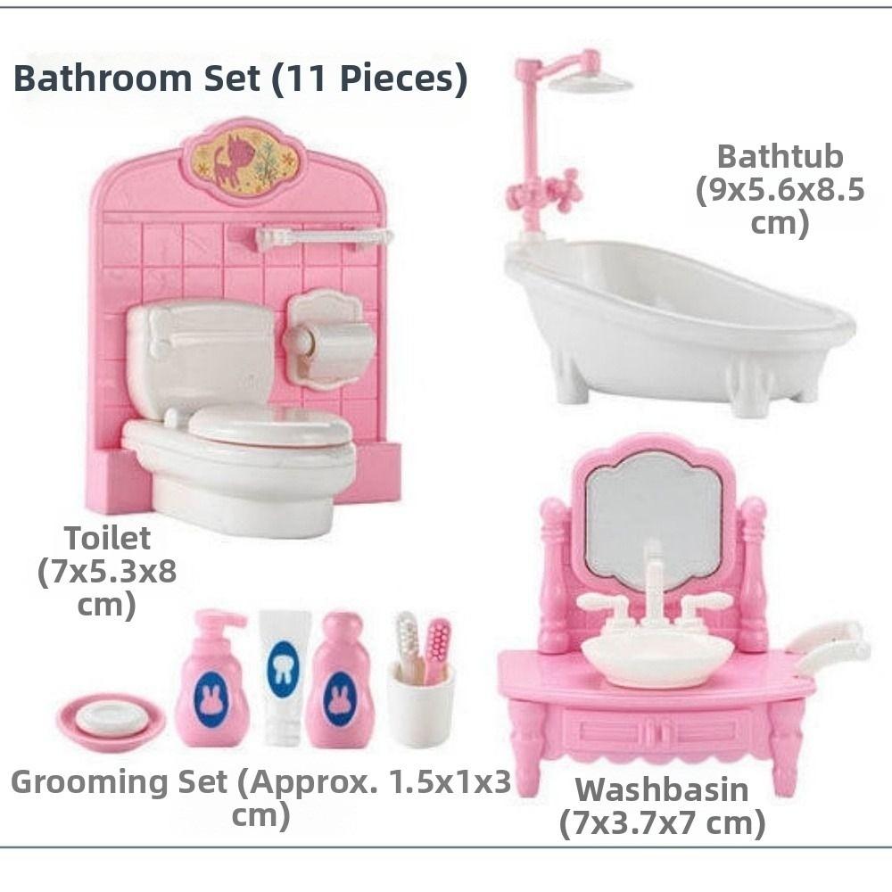 1Set Pink Kid Toys Kitchen Bedroom 4 Styles Cooking Things  Doll Game Accessoies