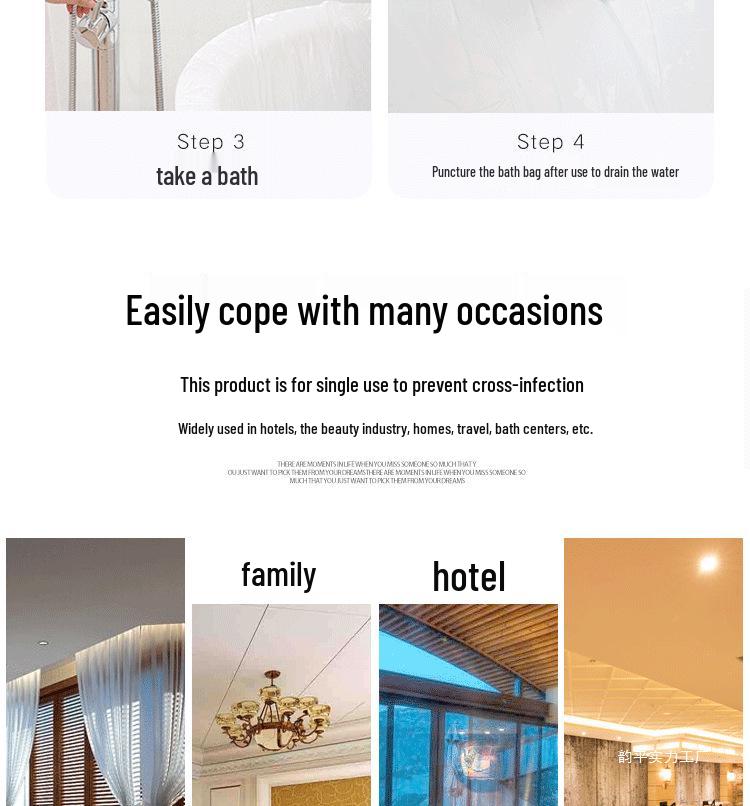 Large Disposable Plastic Bath Tub Cover for Salon and Home Spa Use