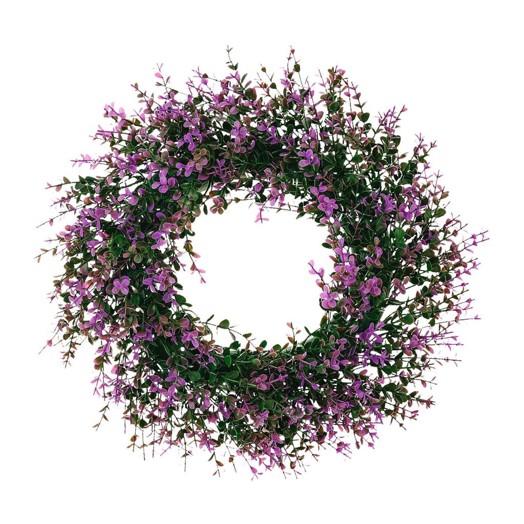 Lavender Wreaths for Front Door Floral Wreath Easy To Hang Decorative Garland 16 Inch for Porch Christmas Indoor Office Home