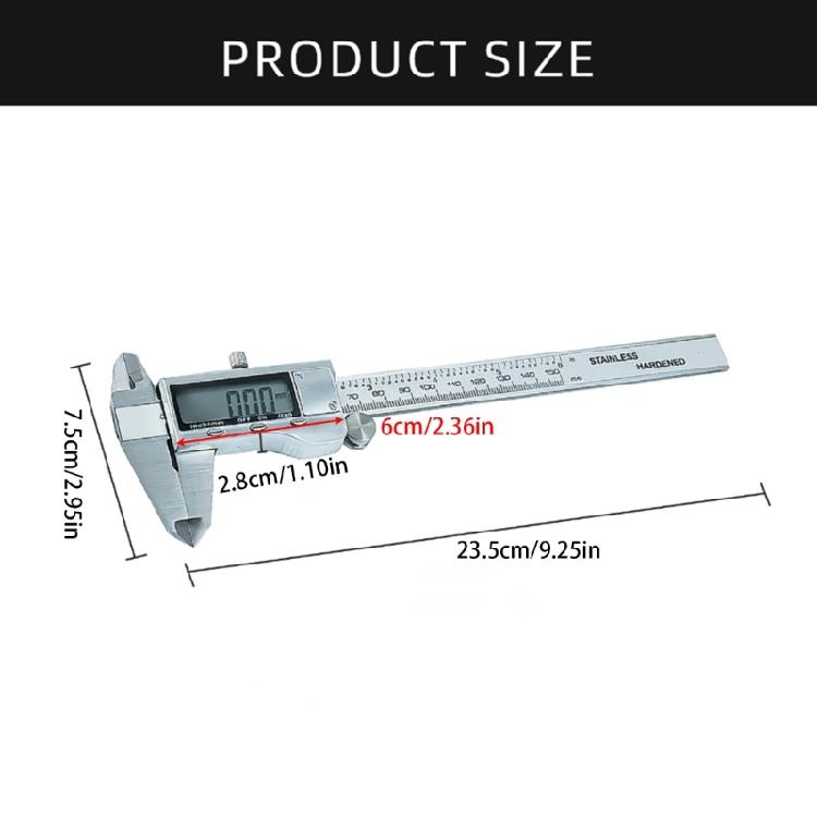 Multipurpose 6 Inch Steel Electronic Calipers Automotive Measuring Device 150mm for Detailed Metalworking Measurements