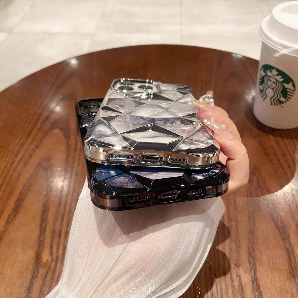 Luxurious Diamond Gradient Diamond Pattern Suitable for Apple's New IPhone16promax Phone Case 16 Soft Shell Anti Fall