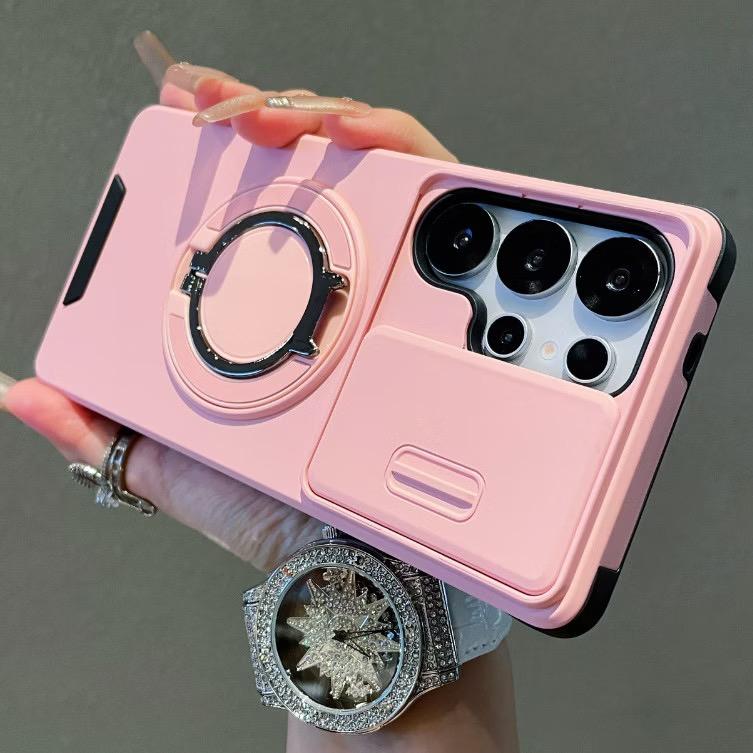 Slide Camera Protection Case For Samsung S26 S25 S24 S23 FE S22 Ultra Plus A57 A17 A56 A36 A16 A06 A55 A35 Magnetic Holder Cover