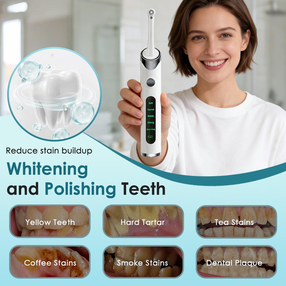 Electric Tooth Polisher Dental Scaler 5 Mode Deep Cleaning Polishing Teeth Whitening Tool Plaque Tartar Remover Tooth Cleaner