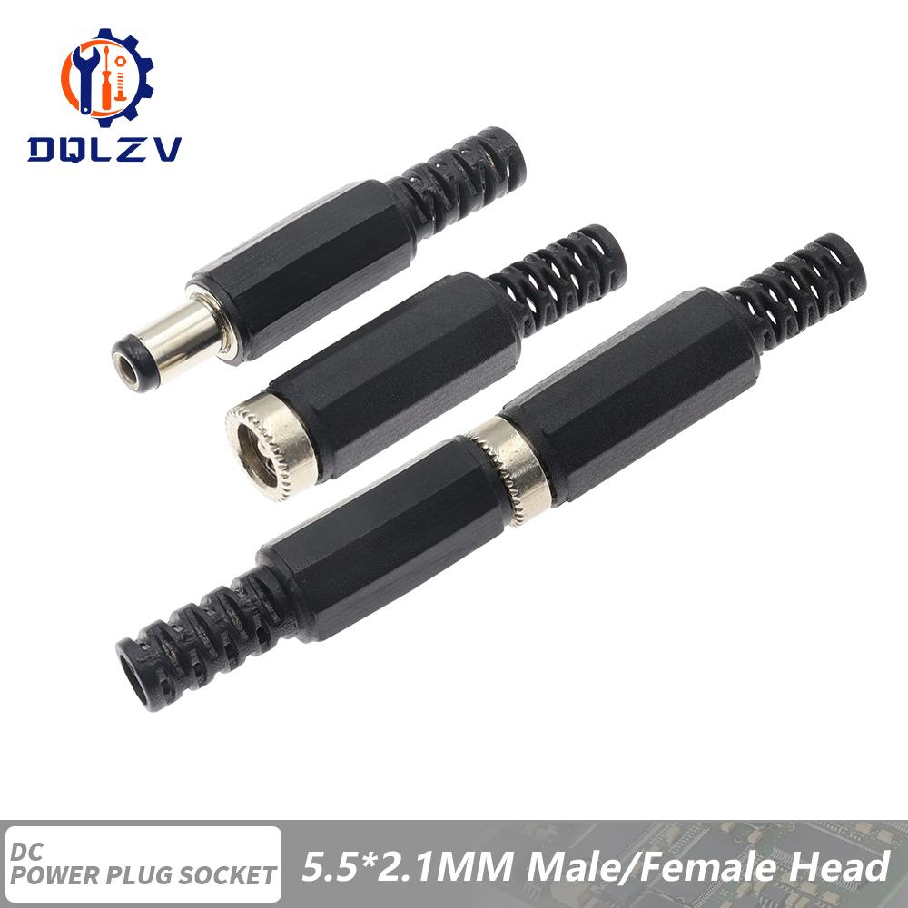DC Connectors 5.5x2.1mm 3.5x1.3mm DC Power Female Jack Socket Nut Panel Mount DC Power Adapter Connector DC-099/005/022B/25M