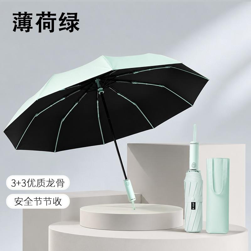 Fully automatic wind-resistant umbrellas for men, enlarged reinforced black glue, sun/rain dual-use umbrellas, in stock for men and women, wholesale