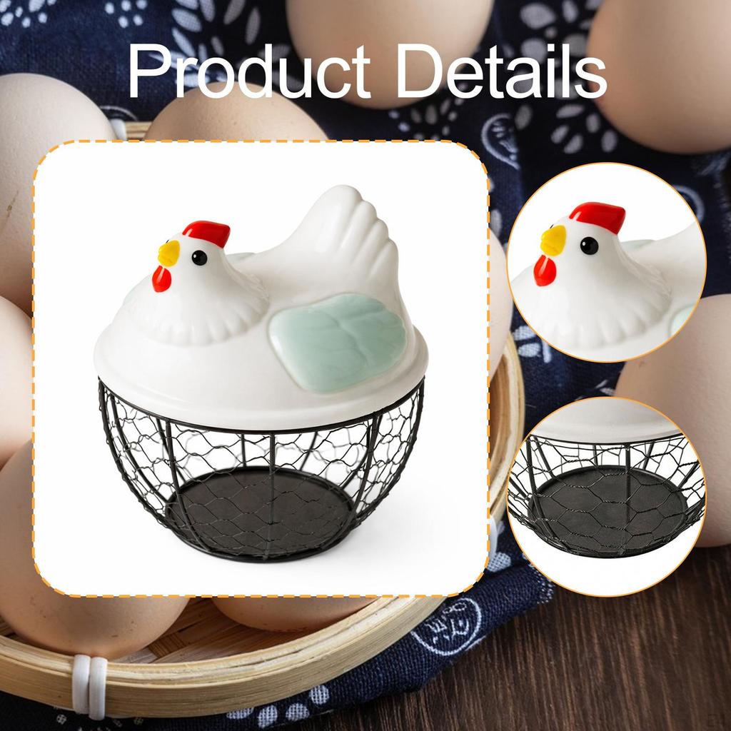 Chicken Egg Basket Wire with Sturdy PP Iron Construction And Generous Capacity for Kitchen