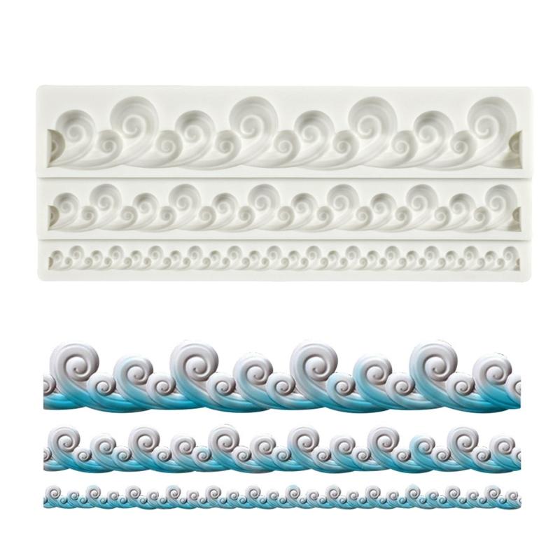 DIY Handmade Silicone Fondant Mold Whale Wave Shape Chocolate Sugar Craft Paste Mold DIY Candle Resin Crafts Durable