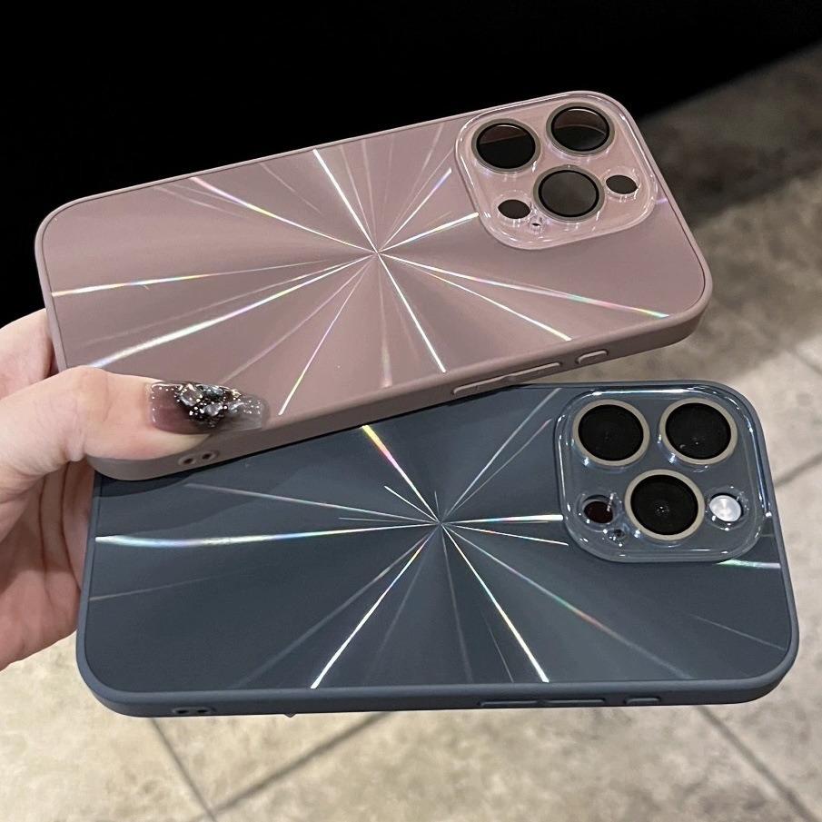 Husă colorată Aurora Apple 16PROMAX pentru telefon mobil, potrivită pentru iPhone15, cu model CD laser, mată, cu protecție completă.