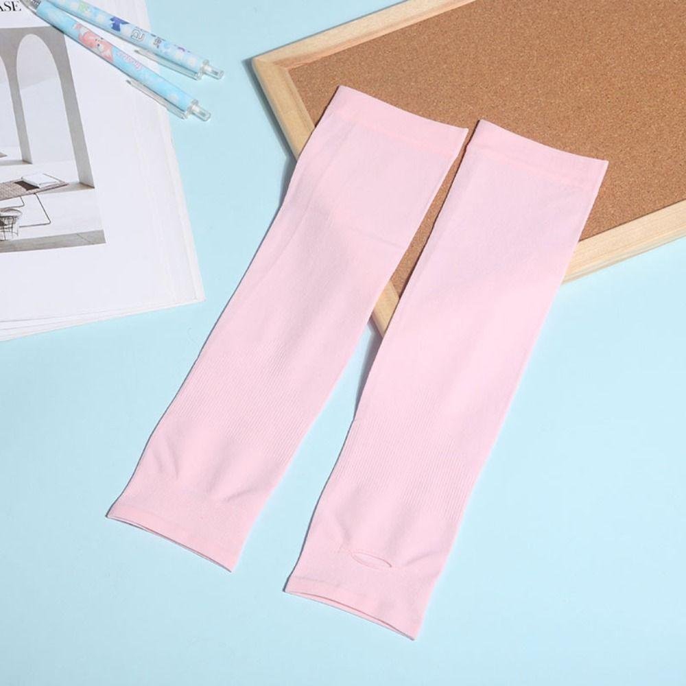 Sun Protective Fingerless Sleeve Ice Silk Sunscreen Sleeve Cute Children Ice Sleeve  Summer