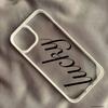 Y2K French English Lucky Phone Case For iPhone 17 16 Pro 15 14 13 12 11 XR XS Max 7 8 Plus Simple Letter Clear Hard Cover Fundas