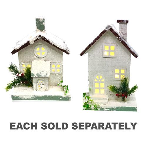 Christmas Log Cabin W/ Brown Roof & LED Lights