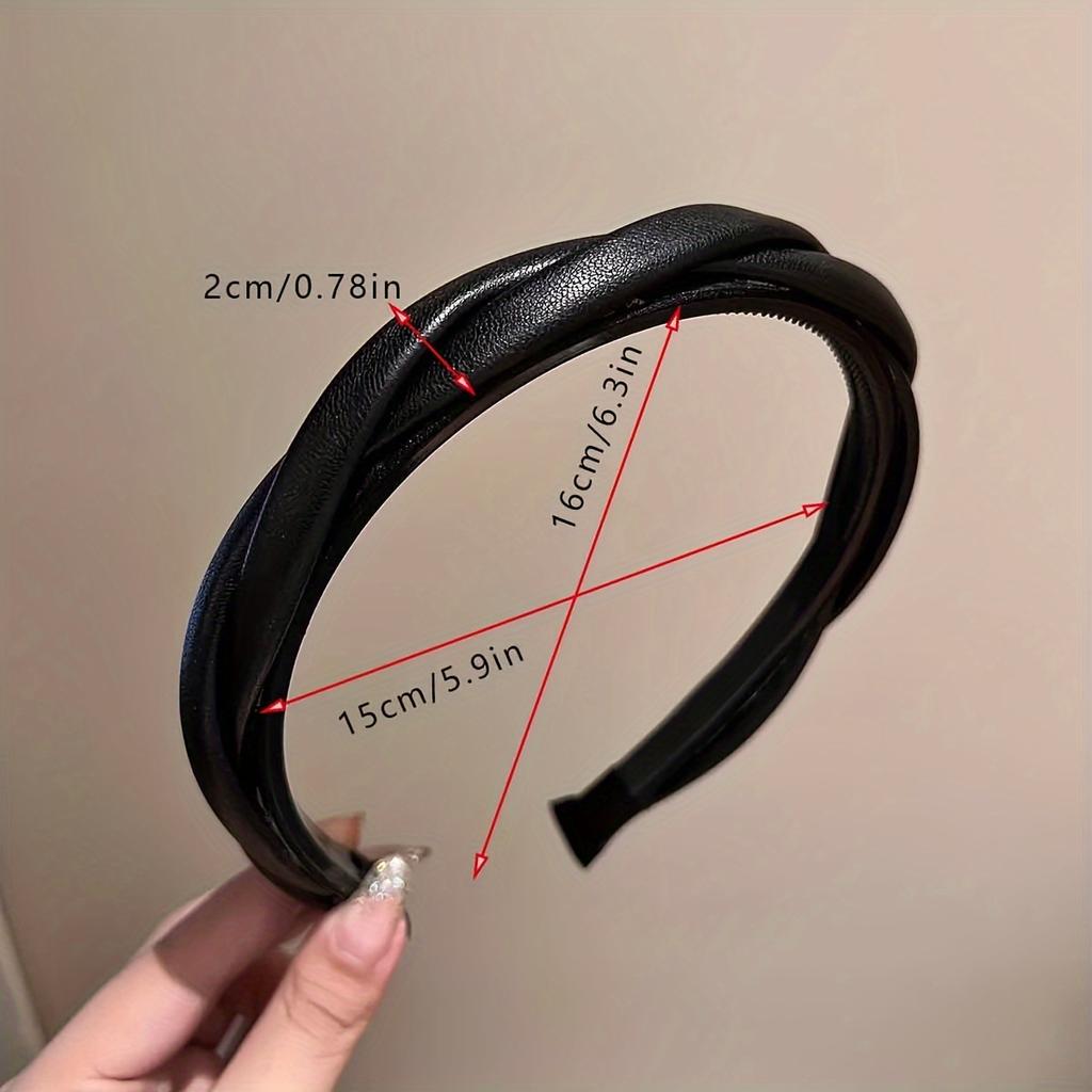Twist Faux Leather Headband, Versatile And Stylish Headdress, Minimalist Hair Hoop, Hair Accessory.