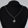 New Pendant Necklaces Unisex Cross Double Star Geometric Minimalist Necklaces Punk Gothic Style Personalized Party Jewelry Gifts