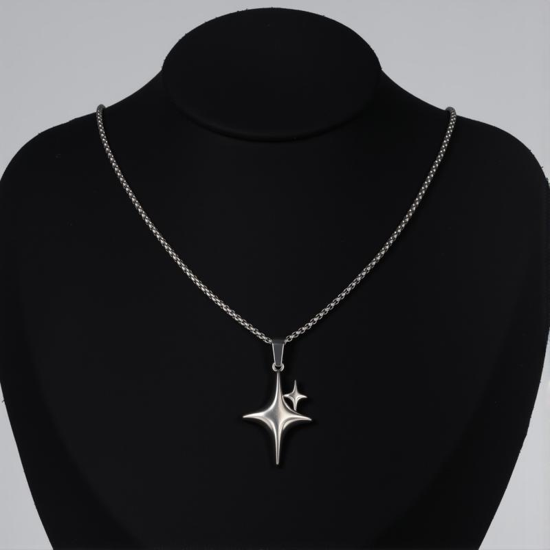 New Pendant Necklaces Unisex Cross Double Star Geometric Minimalist Necklaces Punk Gothic Style Personalized Party Jewelry Gifts